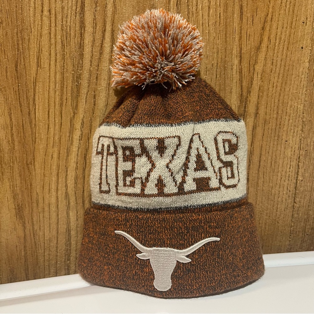 Texas Longhorns NCAA Top of the World Prime Cuffed Beanie Hat with Pom!